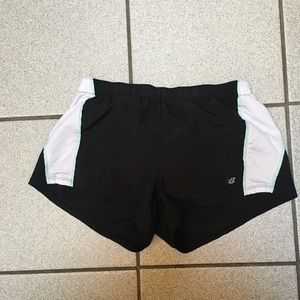 New Balance Black, White, and Mint Athletic Shorts